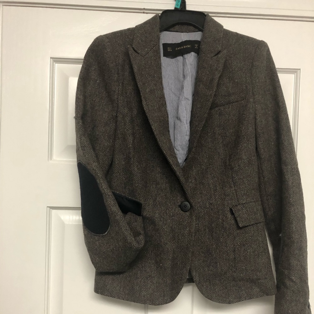 Zara Basic Blazer with Elbow Patches